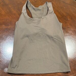Athleta Khaki Brown Lycra Women's Tank Top With Built In Bra